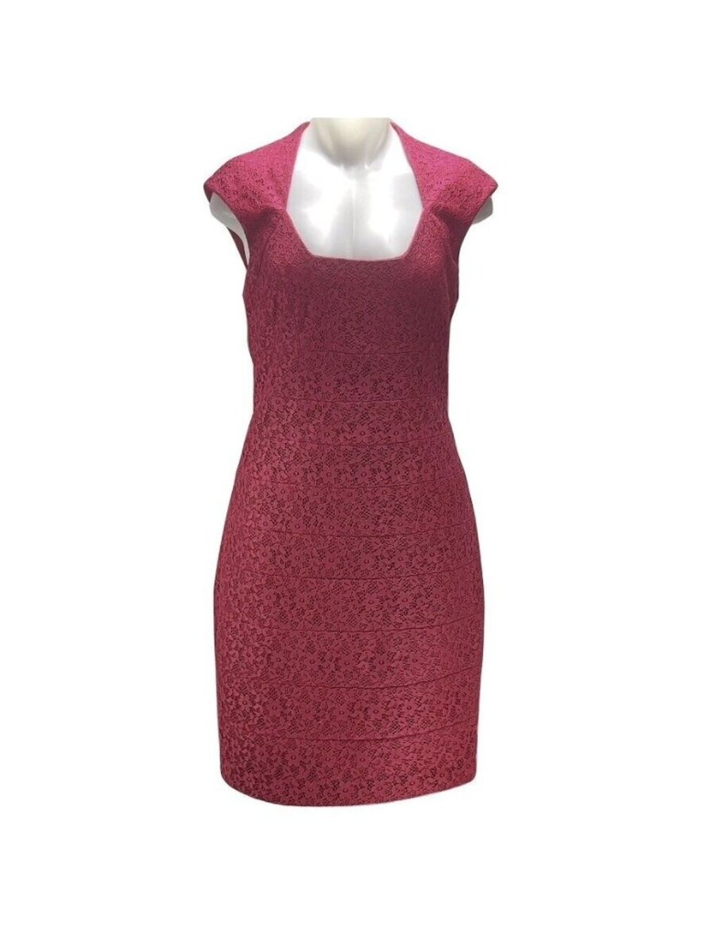 SANGRIA Womens Sleeveless Pink Lace Dress Size S